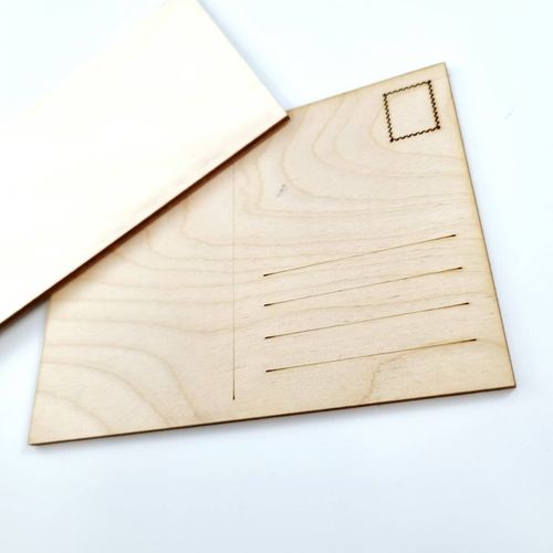 Postkarte "Blanko" - aus Holz